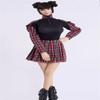 1/6 Scale Female Clothes,Female Red Plaid Top Clothes and Skirt Suit Costume Clothing for 12inch PH TBL JO Action Figure Body (A) view 1