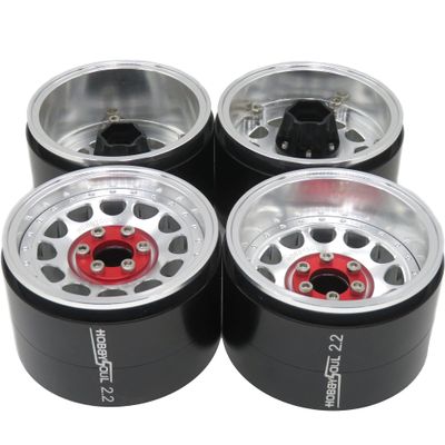 hobbysoul Wide 1.57'' (40mm) 2.2 Beadlock Wheels Adjustable 4 Offsets Rims for Gen8 Everest gen 7 Pro / SCX10 Capra Wraith / TRX4 AMG 6x6, (4-Pack)