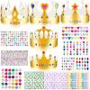 MGZTTHW Gold Paper Crowns, 25pcs Diy Birthday King Crowns Craft to Decorate, Paper Prince Princess Crown Hats for Back to School Classroom view 1