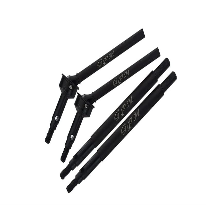 GPM Upgrades Medium Carbon Steel Front CVD and (+5mm) Rear Axle Shafts Set for 1/18 4WD TRX4M Ford Bronco 97074-1 TRX4M Land Rover Defender 97054-1 (Black)