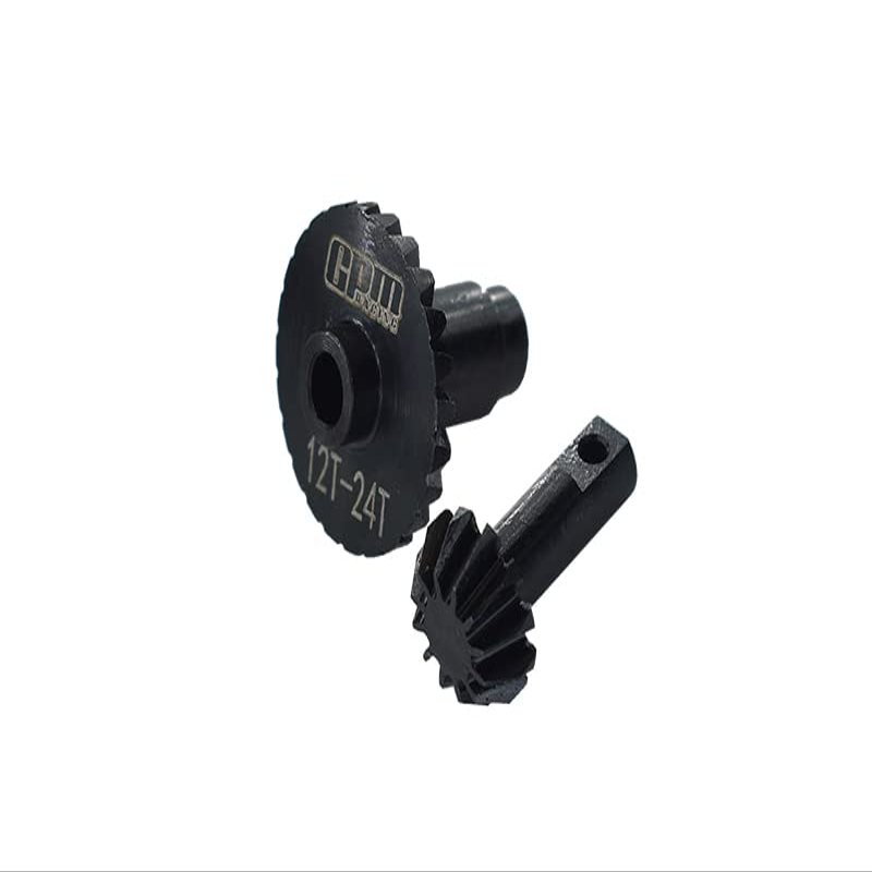 GPM Harden Steel #45 Front/Rear Bevel Gear Set 12T/24T for TRAXXAS 1/18 TRX4M Ford Bronco Land Rover Defender TRX-4M K10 High Trail (Black)