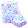 GUESVOT Ball Pit Balls Plastic Balls for Ball Pit BPA Free Plastic Balls Crush and Smash Proof Ball 100pcs 2.2" Set for Toddlers for Play Tent Tunnel (Purple+Blue+White) view 2
