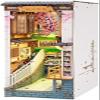 DIY Wooden Book Nook Shelf Insert Kits Miniature Dollhouse with Furniture Cherry Blossoms Bookends Toys Gifts,004,Constructive23 view 1