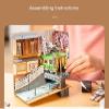 DIY Wooden Book Nook Shelf Insert Kits Miniature Dollhouse with Furniture Cherry Blossoms Bookends Toys Gifts,004,Constructive23 view 4