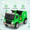 OLAKIDS Ride on Car, Recycling Garbage Truck Electric Vehicle with Music, Horn, Warning Lights, Recycling Accessories Included, Toddlers Battery Powered Trash Toy for Boys Girls (Green) view 3