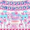 Cheerleading Birthday Party Decorations - Supplies Include Banner, Cake Cupcake Toppers, Balloons for Cheerleader and Gymnastics Party view 1