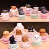 Kayzyue 8 Pcs Cat Dog Figurines Playset Realistic Detailed Plastic Puppy Kitten Figures Coffeecup Pets for Cake Toppers Christmas Birthday Gift Dollhouse Micro Landscape Craft Ornament view 2