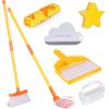 Masthome Kids Cleaning Set, 8 Piece Cleaning Toys Set, Includes Mop, Broom, Brush, Dustpan, Microfiber Cloth, Cleaning Sponge, Squeegee, Window Scraper, Pretend Play Toys for Girls Boys - Yellow view 1