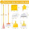 Masthome Kids Cleaning Set, 8 Piece Cleaning Toys Set, Includes Mop, Broom, Brush, Dustpan, Microfiber Cloth, Cleaning Sponge, Squeegee, Window Scraper, Pretend Play Toys for Girls Boys - Yellow view 2