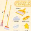 Masthome Kids Cleaning Set, 8 Piece Cleaning Toys Set, Includes Mop, Broom, Brush, Dustpan, Microfiber Cloth, Cleaning Sponge, Squeegee, Window Scraper, Pretend Play Toys for Girls Boys - Yellow view 3