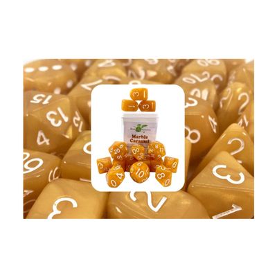 Marble Caramel Dice - Set of 15 w/Arch'd4