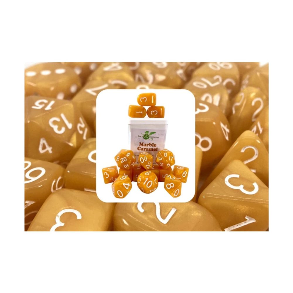 Marble Caramel Dice - Set of 15 w/Arch'd4