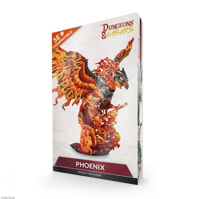 Dungeons & Lasers Phoenix Miniature Figure - 6.1" Height (155mm) with Scenic Base - 5E Compatible for DND and Tabletop RPG Games - Unassembled and Unpainted - for Ages 14 Years and up