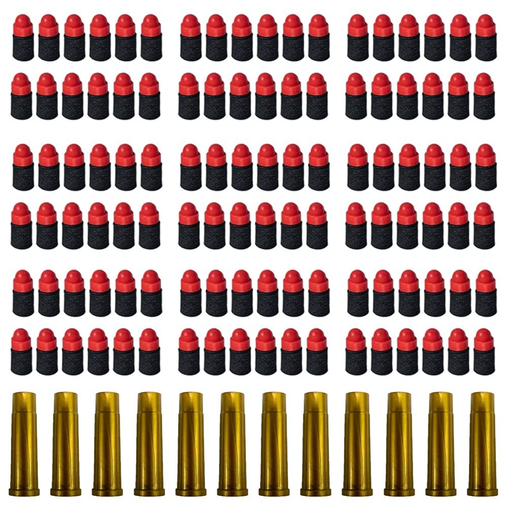 200 Small Refill Bullet Darts and 12 Toy Plastic Shells for Tehoosen Revolver Blaster,0.27 inch Diameter,7 mm Diameter