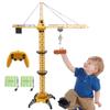 KNACKTOYZ 6 Channel Remote Control Crane Toy for Kids - 50.4 inch RC Tower Crane with LED Lights & Sounds, 680 Rotation Lift Construction Vehicles, Excavator Toy for Ages 4,5,6,7,8 Boys & Girls view 1