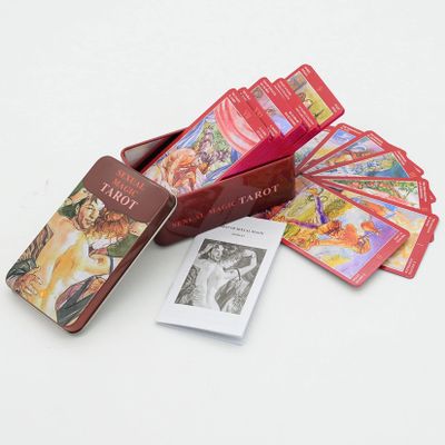 Jayiaine Tarot Cards for Beginners,Oracle Cards Deck with Guidebook Pink Waterproof Cards, Fortune Teller Game Set for Family Reunion Expert Reader for Christmas Birthday, Red
