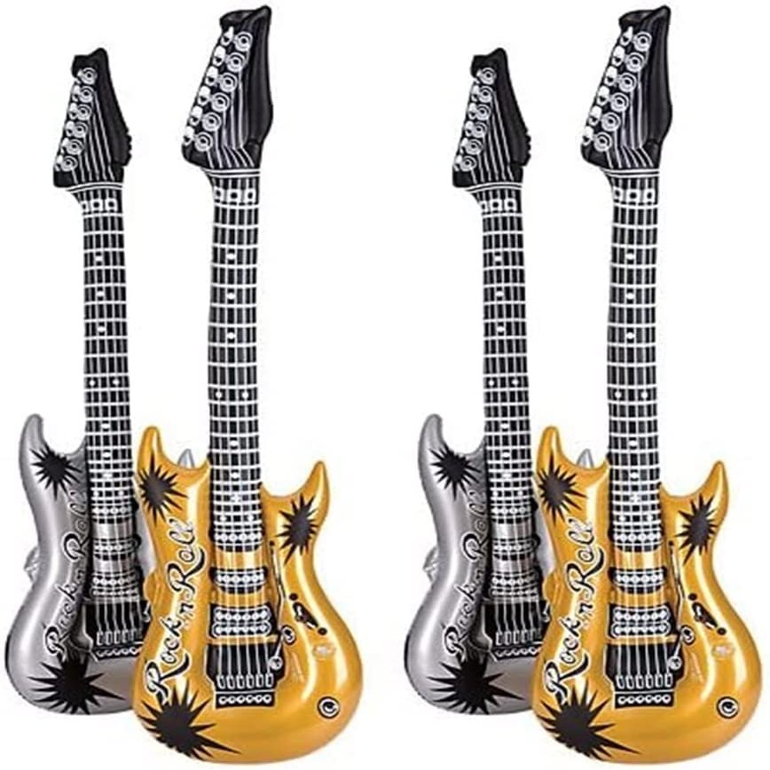 Gold and Silver Guitar Inflates (40" Gold Silver 4 pc)