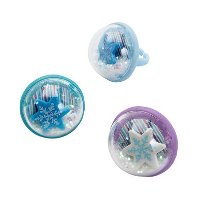 Winter Snow Globe Rings, 12 Pieces