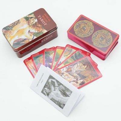 Jayiaine Tarot Cards Deck, with Red Guidebook Divination Cards, 78 Fortune Telling Game Set for Family Reunion Beginners Expert Readers for Christmas Birthday, A