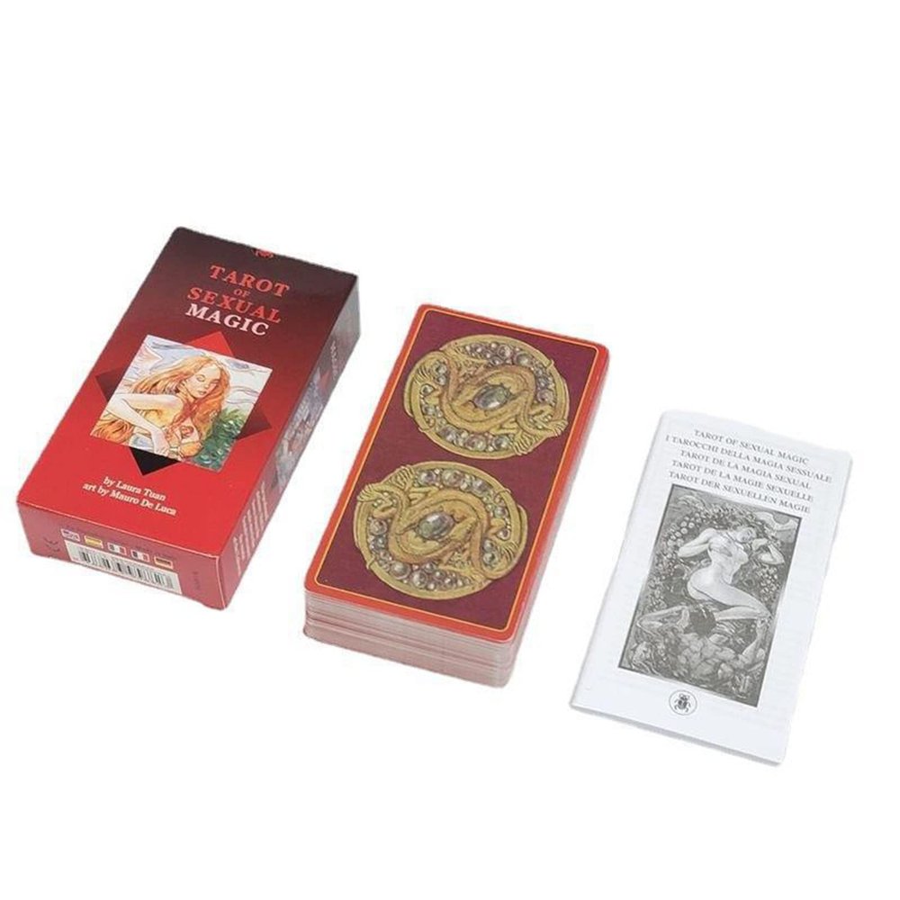 Jayiaine Tarot Cards Deck, with Red Guidebook Divination Cards, 78 Fortune Telling Game Set for Family Reunion Beginners Expert Readers for Christmas Birthday, B