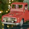 16" Distressed Red Pickup Truck with Christmas Tree view 3