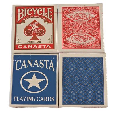 4 Deck Set Bicycle Canasta Playing Cards 2 Red & 2 Blue
