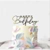 Cake Topper, Best Cake Decoration. Theme Cake (Gold Letter HBD) view 1