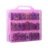 KISLANE Double Sided Toy Car Storage Case for 48 Cars, Pink, Rectangular, Plastic, Wall Mount, 13.4 x 11.8 inches view 1