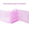 KISLANE Double Sided Toy Car Storage Case for 48 Cars, Pink, Rectangular, Plastic, Wall Mount, 13.4 x 11.8 inches view 4