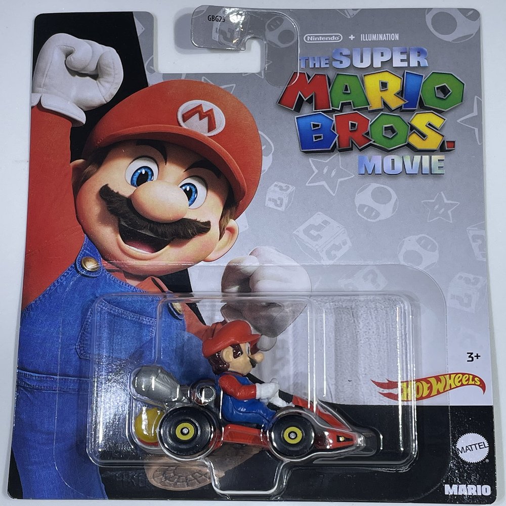 Hot Wheels - Mario Kart - Mario - Theatrical Version - Chase- 2023 - Mint/NrMint Ships Bubble Wrapped in a Box