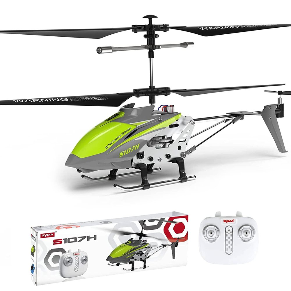 Cheerwing Remote Control Helicopter,SYMA S107H Mini RC Helicopter with Gyro,Altitude Hold, One Key Take Off/Landing for Adults Kids(Green)