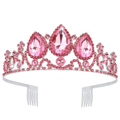 Velscrun Princess Tiaras, Rapunzel Crowns, Birthday Headbands - Pink Girls Dress-up Crown, Princess Birthday Decorations, Halloween Cosplay, Prom Hair Accessories