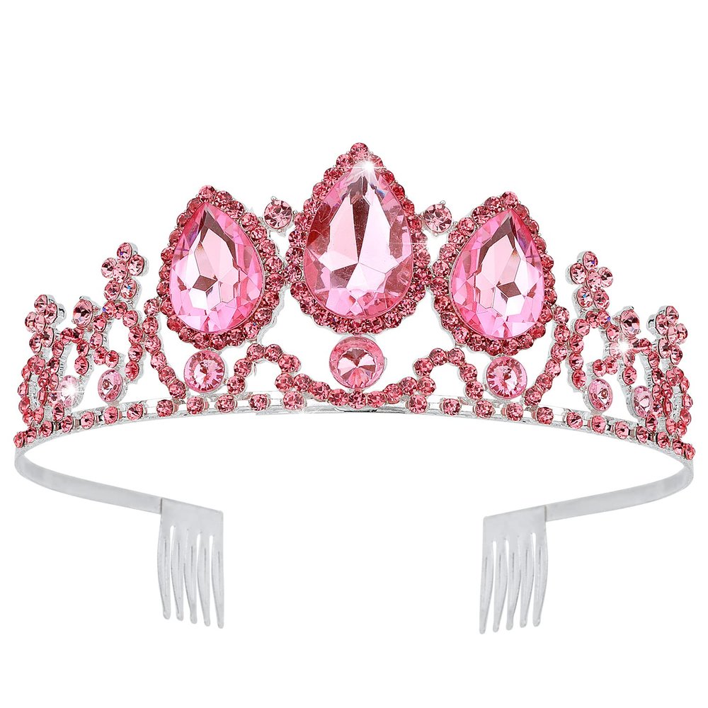 Velscrun Princess Tiaras, Rapunzel Crowns, Birthday Headbands - Pink Girls Dress-up Crown, Princess Birthday Decorations, Halloween Cosplay, Prom Hair Accessories