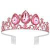Velscrun Princess Tiaras, Rapunzel Crowns, Birthday Headbands - Pink Girls Dress-up Crown, Princess Birthday Decorations, Halloween Cosplay, Prom Hair Accessories view 1