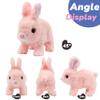 Hopearl Hopping Rabbit Interactive Electronic Pet Plush Bunny Toy with Sounds and Movements Animated Walking Wiggle Ears Twitch Nose Gift for Toddlers Birthday, Pink, 7'' view 3