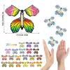 Chenkaiyang 20pcs Magic Flying Butterfly, Wind Up Butterfly Toy Bright Colors Elastic Band Flying Butterflies Toy Surprise Gift for Wedding Birthday Party view 3