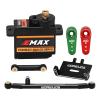 WOAEIUOS RC Servo EMAX ES08MAII Analog Servo 12G Steering Servo with Servo Mount Bracket and Arm and Steering Link Set for Axial SCX24 Upgrade Parts (Black) view 1