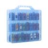 KISLANE Double Sided Storage Case for 48 Cars, Matchbox Cars, Mini Toys, Small Dolls - Portable Transparent Case (Blue) view 1