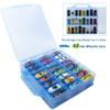 KISLANE Double Sided Storage Case for 48 Cars, Matchbox Cars, Mini Toys, Small Dolls - Portable Transparent Case (Blue) view 3