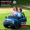 Sopbost Licensed Chevy Silverado 24V Ride On Truck for Big Kids, 2 Seater 4WD Electric Car with Parent Remote, EVA Tires, Bluetooth, Kids Ride On Toy Ages 38, Blue view 2