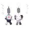 2Pcs Hanging Rattle Toys for Babies, Hanging Baby Toy, Car Seats Stroller Toys with Wind Chime for Newborn 0-36 Months, Clip Hanging Plush Squeeze Toys, Best Birthday Gift for Newborn view 1