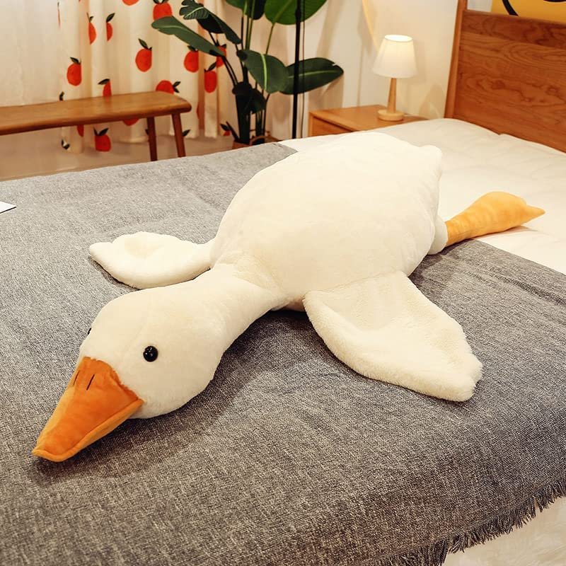 CottonStar Goose Stuffed Animal 63 Inch Plush Doll Toy, Cute Duck Plush Cushion Soft Huge Plushies Pillow, Gift for Kids and Friends, White