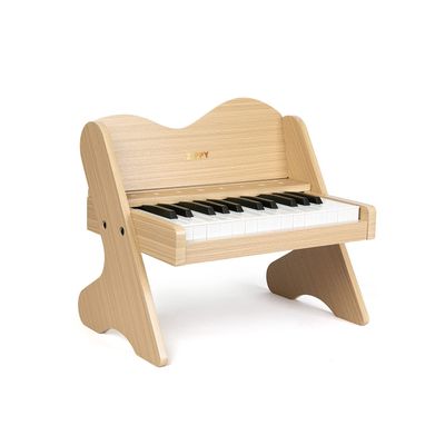 ZIPPY Kids Piano Keyboard, 25 Keys Digital Piano for Kids, Touch Sensitive Control Panel, Volume Adjustable, Mini Music Educational Instrument Toy, Wood Toy for Toddlers Girls Boys (Oak)