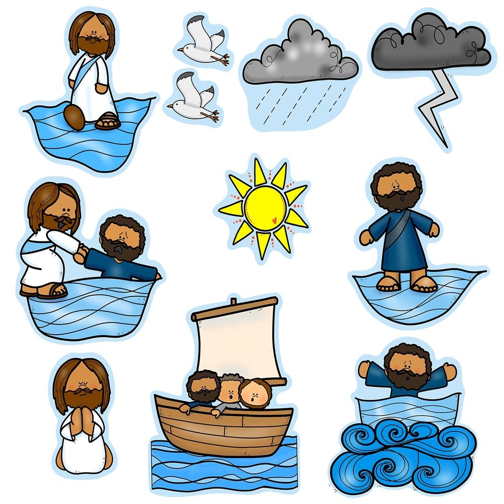 Story Time Felts Jesus Walks on Water Felt Figures For Flannel Board Bible Stories New Testament Miracles