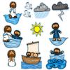 Story Time Felts Jesus Walks on Water Felt Figures For Flannel Board Bible Stories New Testament Miracles view 1