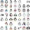 100 PCS Penguin Stickers,Cute Vinyl Waterproof Sticker for Water Bottle Laptop Guitar Phone Skateboard,Penguin Gifts for Kids Teens Girls view 3