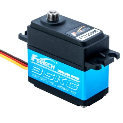 FEETECH 35kg RC Servo Coreless Servo,High Torque RC Steering Servo,Stainless Steel Gear Waterproof Aluminum Digital Servo for Robotic DIY 1/8 1/10 Rc Cars, Traxxs X4, Rc4wd, GTR and More (180)