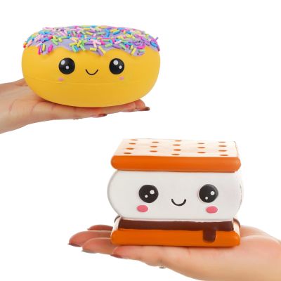 Anboor Squishy Smore Toy Cute Squeeze Donut Food Soft Cake Slow Rised Stess Relief Bread Kids Gift