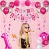 19th Birthday Decorations for Girls Women, Pink Happy Birthday Balloons Supplies Including 19 Pink Number Balloons, Star Streamers, Hanging Swirls view 2