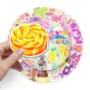 50pcs Colorful Candy Stickers Cute Desserts Lollipop Sticker for Water Bottle Laptop Skateboard Luggage Suitcase Computer Scrapbook Bike Cars, Waterproof Cartoon Sweetmeats Decals for Teens Kids Girls view 3
